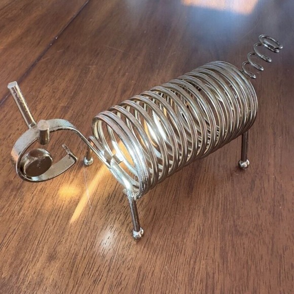 Brass Spring Wire Letter Holder Ram Animal Sheep Mid Century Desk Office Vintage - Picture 4 of 13